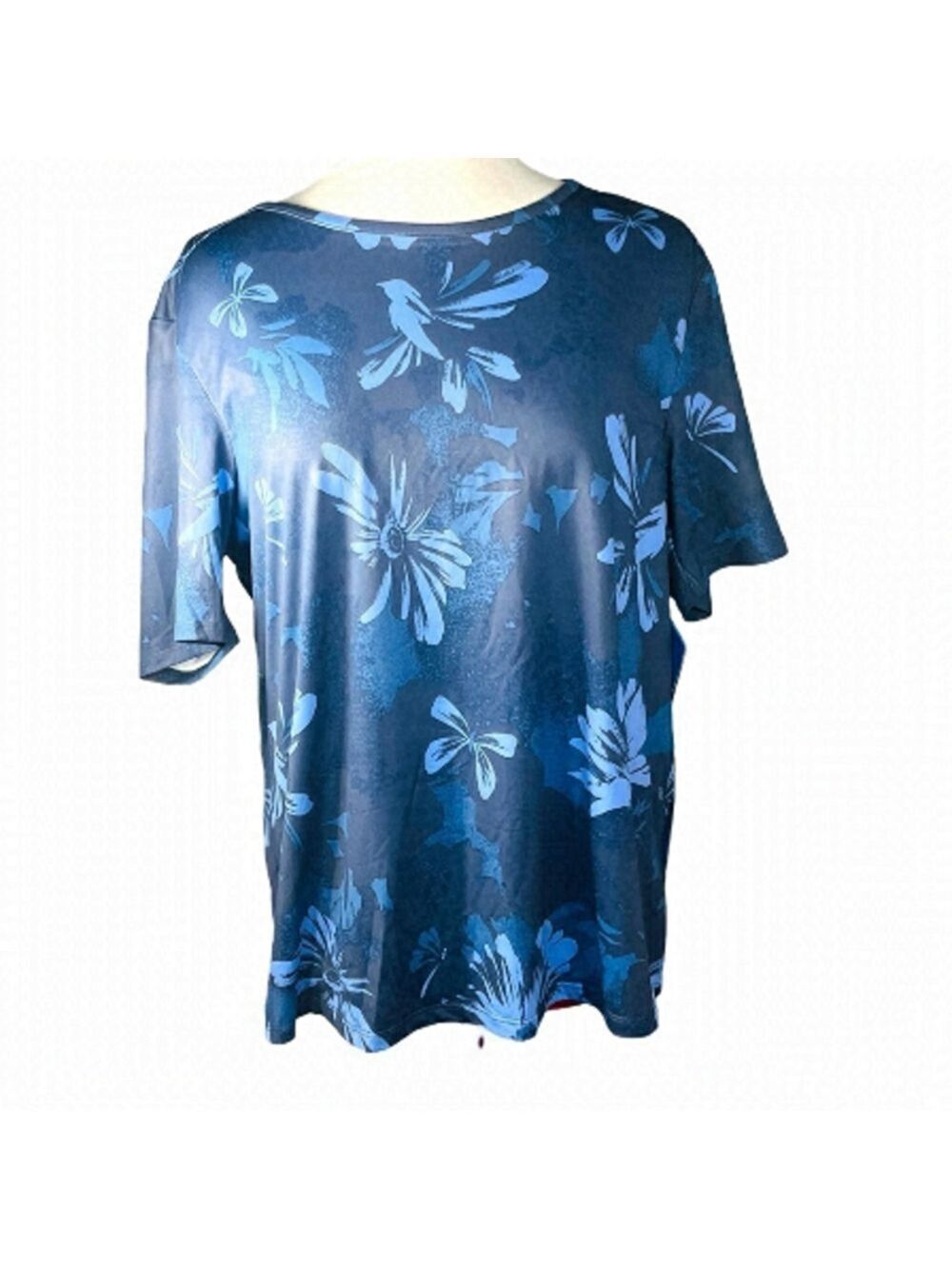 COLUMBIA Chill River short sleeve shirt back keyhole openings blue size L